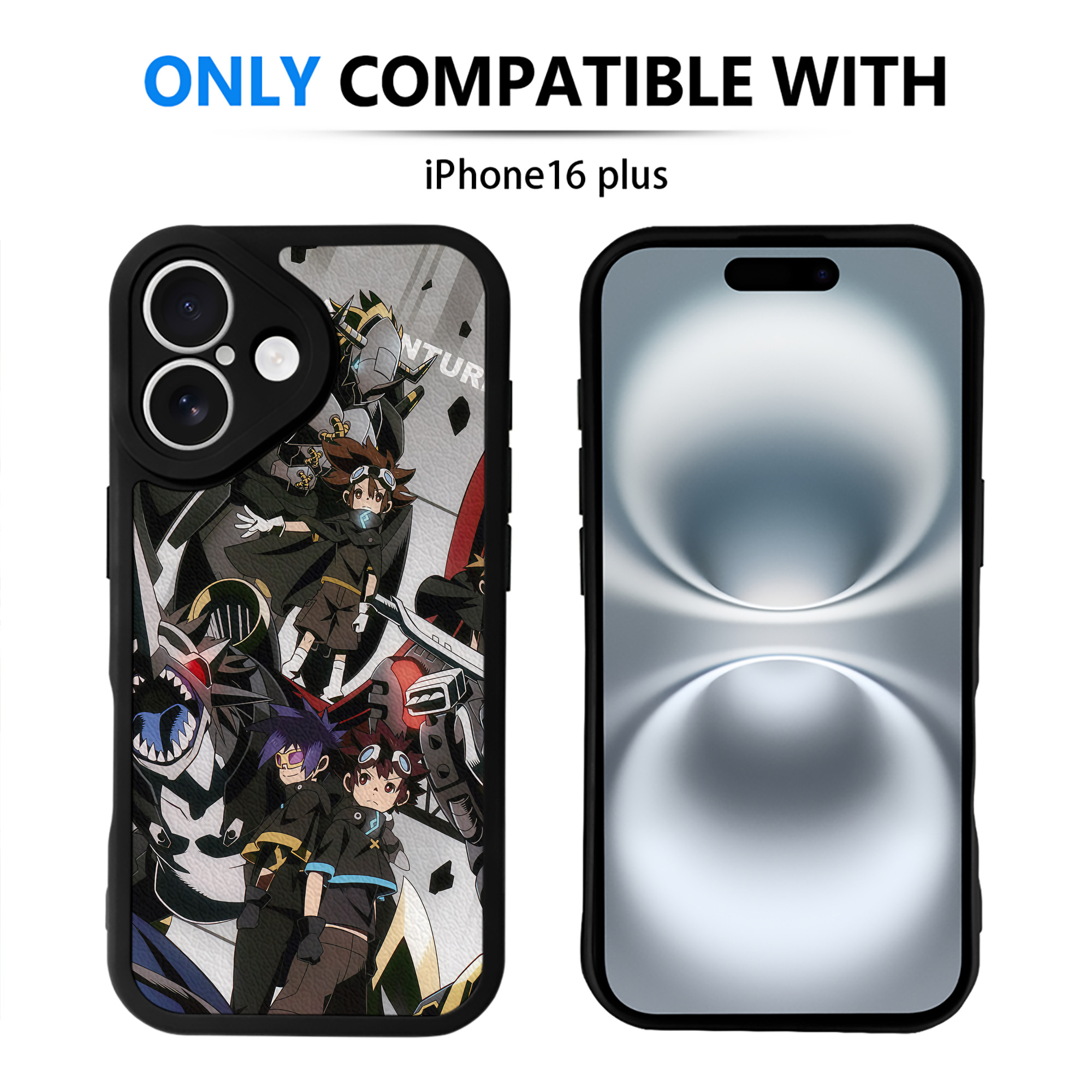 （画像用） Digimon デジタルモンスター/デジモン 【iPhone 16シリーズ対応】シリコンスマホケース（レザー調） 材質：シリコン